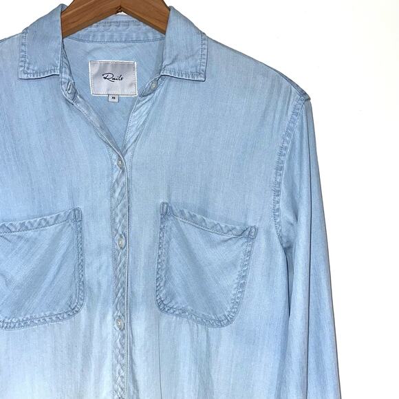Rails Carter Light Vintage Dip Dye Ombre Tencel Button Up Top Size XS - Picture 4 of 16